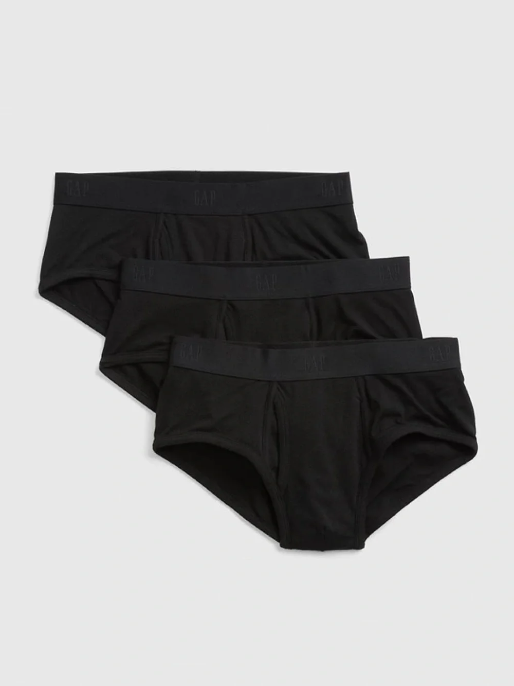 NWT GAP Men’s Small 30-31 Black Basic Briefs with Wide Logo Waistband 3-Pack